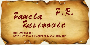 Pamela Rusimović vizit kartica